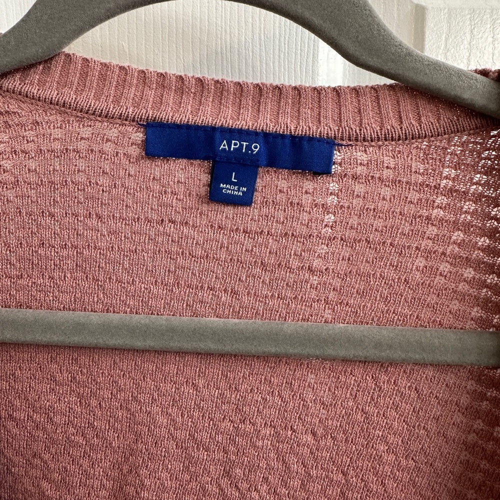 APT. 9 Rose Pink Open-Front Short Sleeve shrug Cardigan Sweater - Picture 4 of 5
